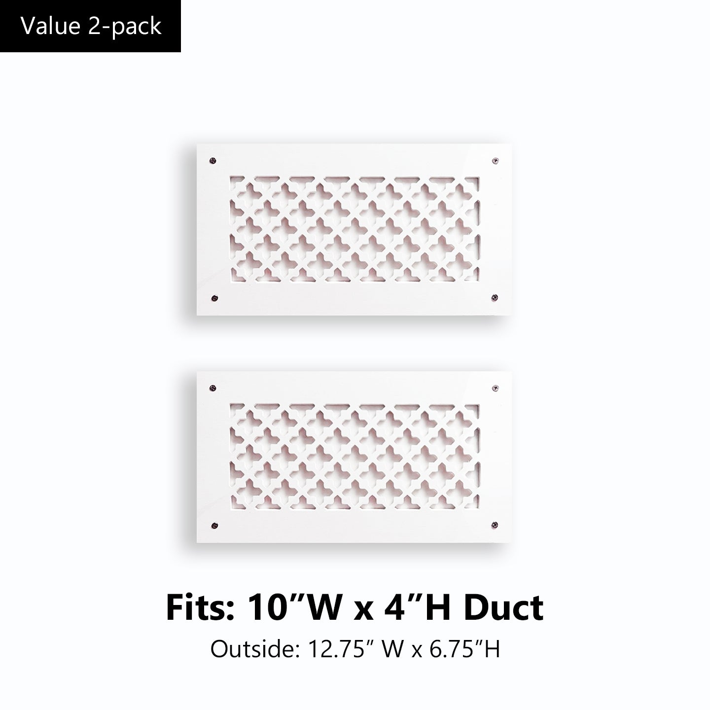 #Duct Size_10" W x 4" H (12.75" x 6.75" overall) (2-pack)