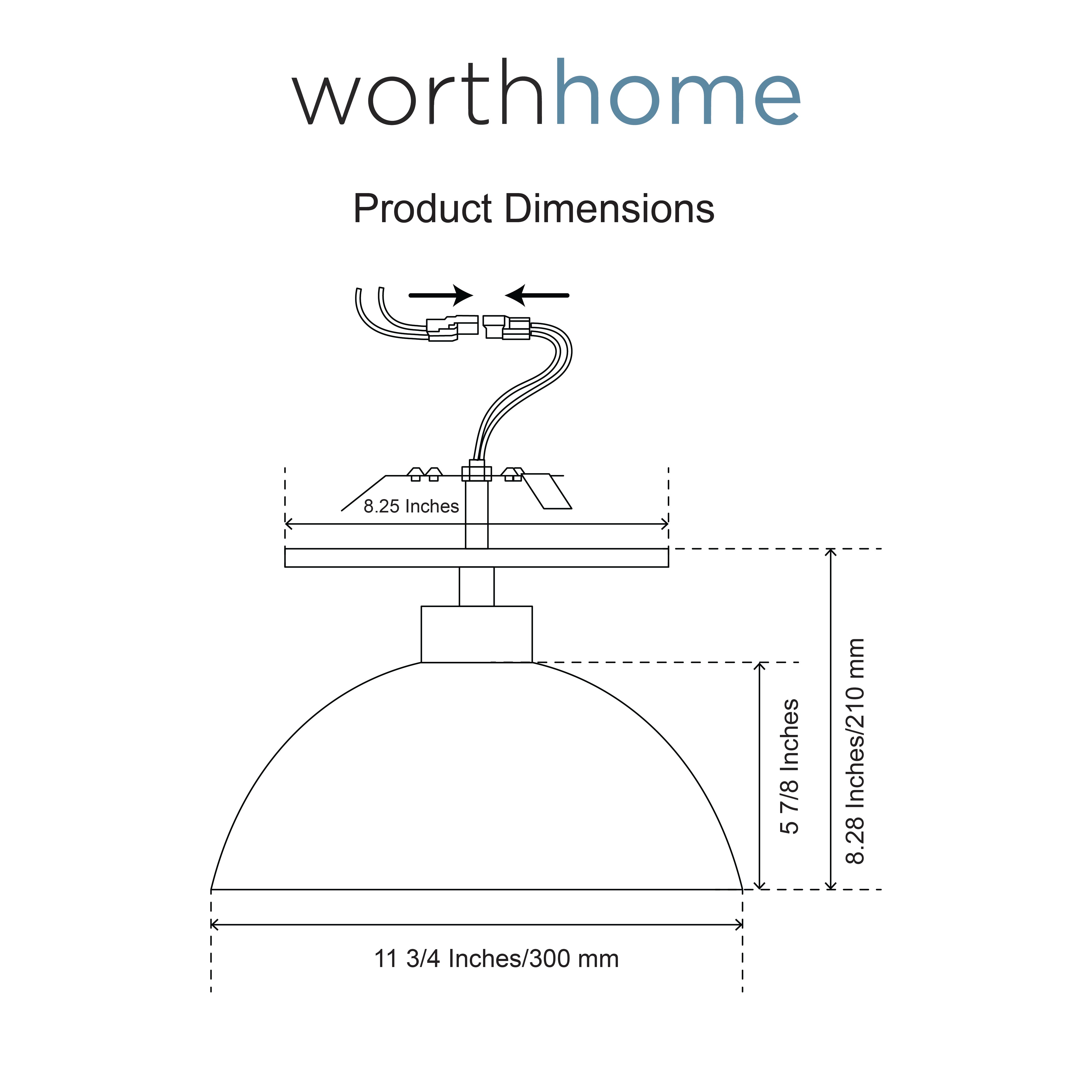Matte Black & Gold Dome Instant Flush Mount Recessed Conversion Kit schematic
