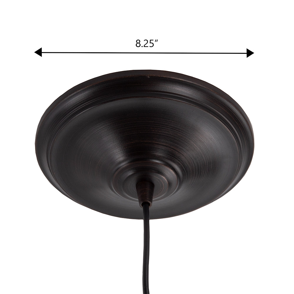 Brushed Bronze 2-Light Lantern Instant Pendant Recessed Can Conversion Kit