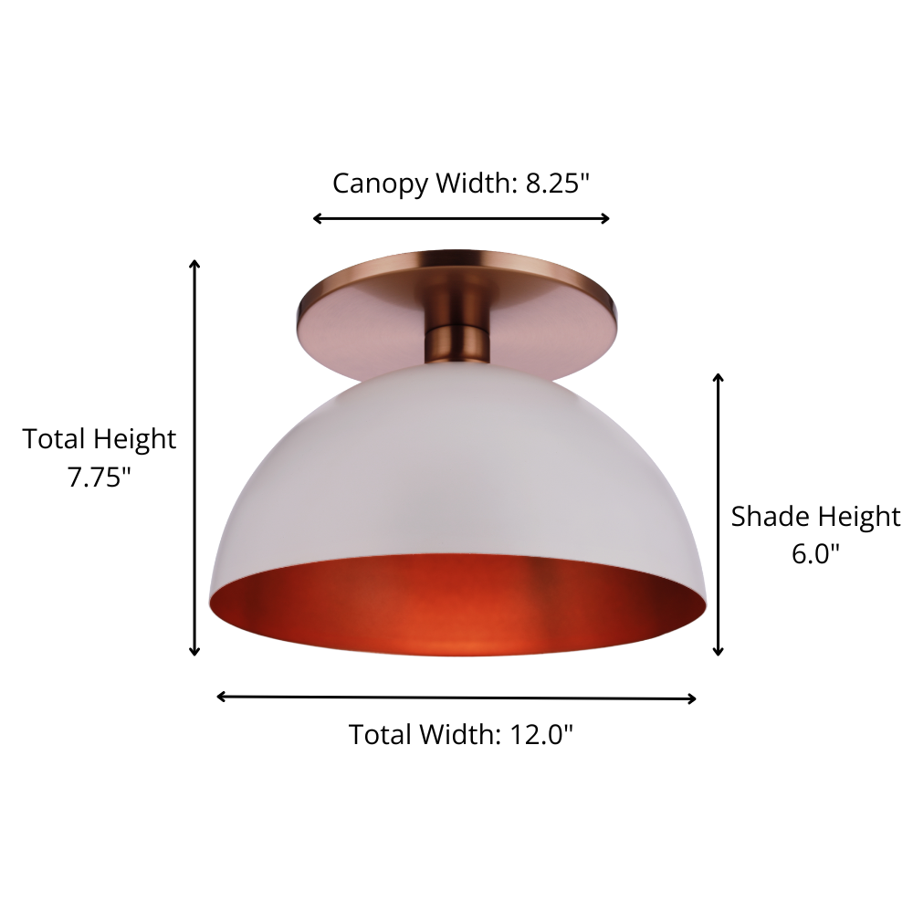 FM-62SB-88WH Dimensions - Worth Home Products Instant Semi-Flush Light