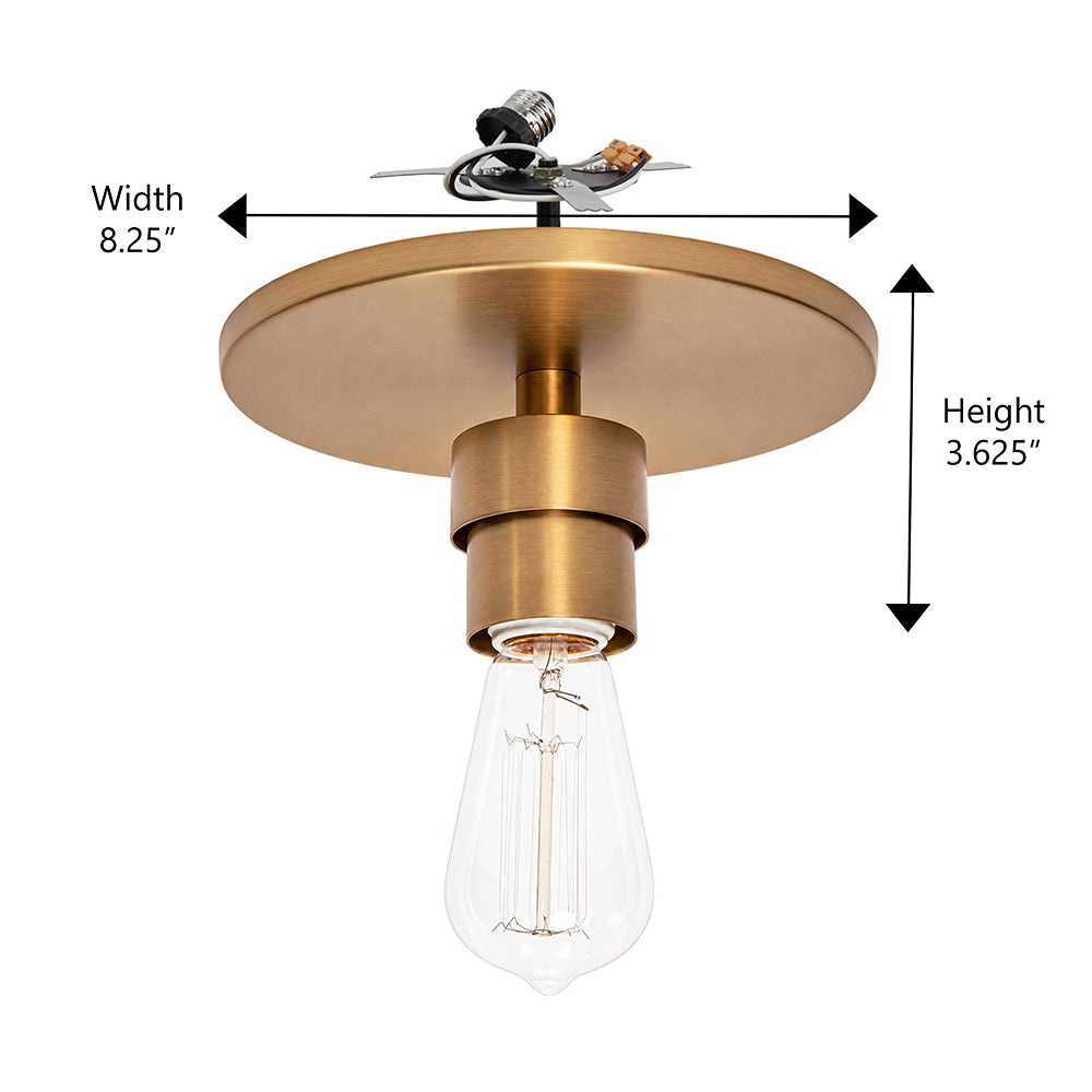 New Satin Brass Instant Flush Mount Light - Recessed Can Conversion Kit (Adapter Only)