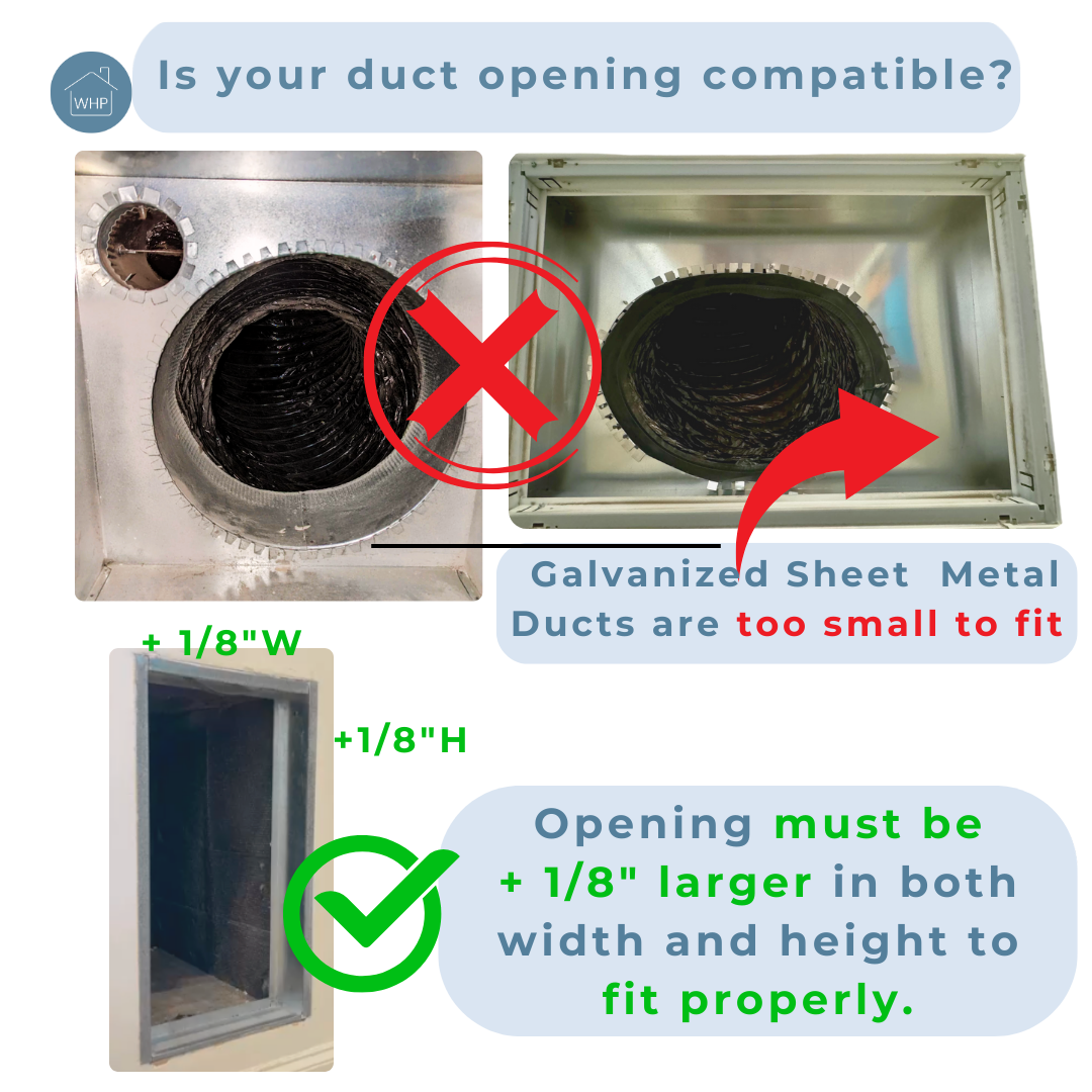 Opening must be 1/8" larger in both height and width to fit properly.