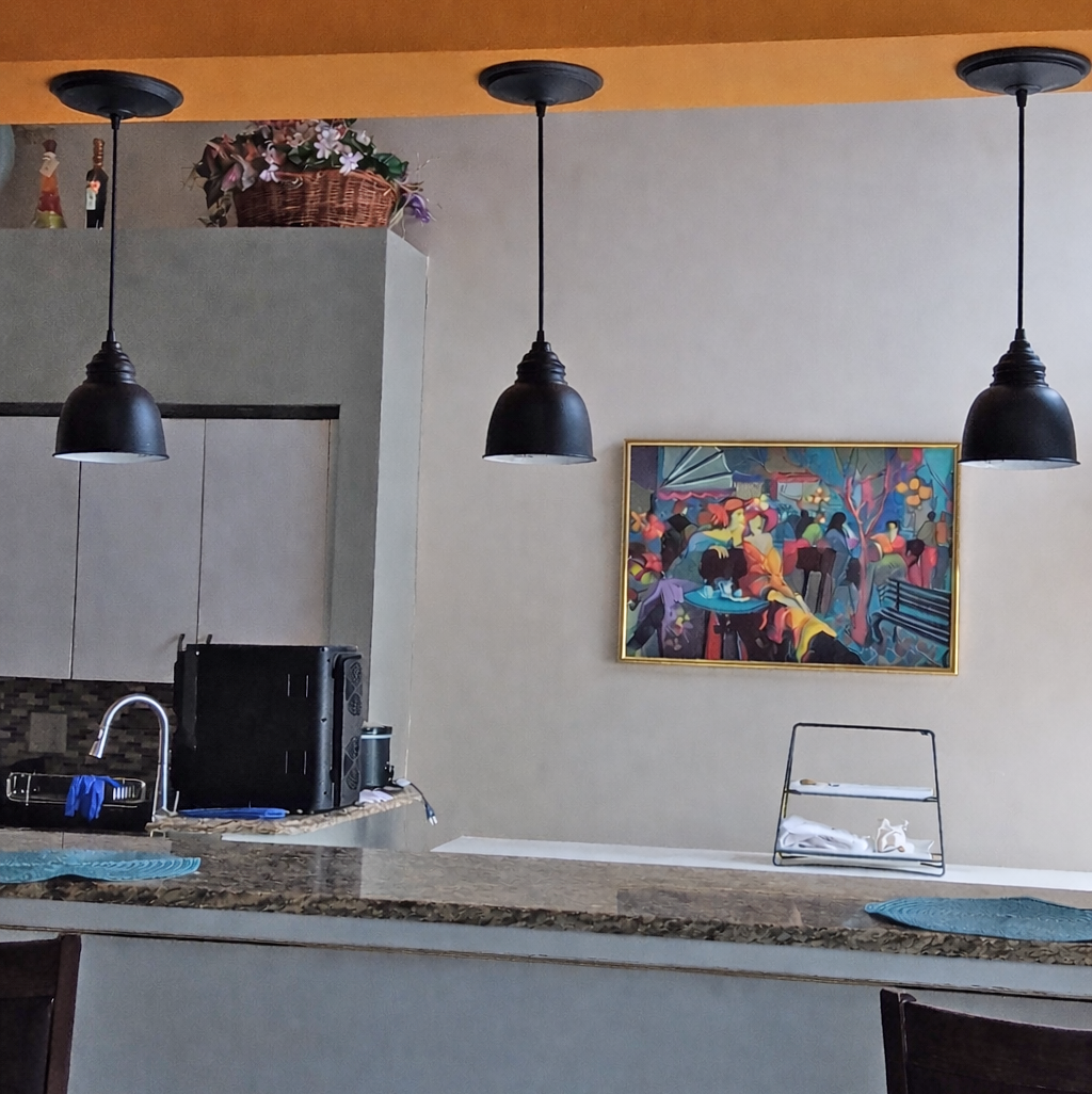 Small Matte Black Metal Dome Instant Pendant Recessed Can Conversion Kit