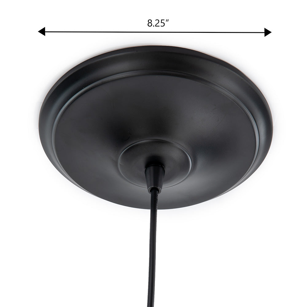 Small Matte Black Metal Dome Instant Pendant Recessed Can Conversion Kit