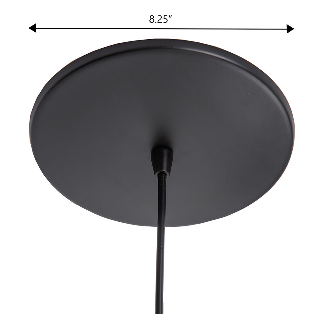 Matte Black Instant Pendant Light - Recessed Can Conversion Kit with Modern Farmhouse Metal Dome
