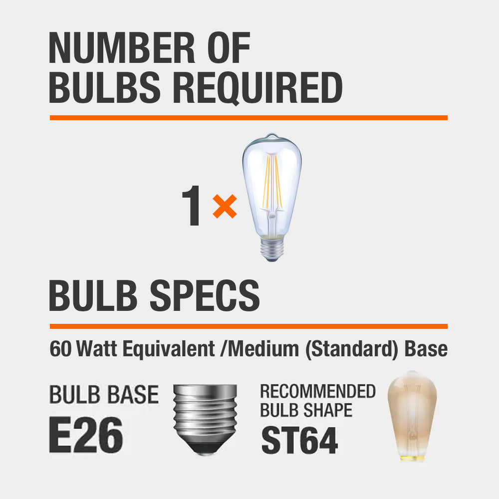 Satin Brass Clear Globe Instant Flush Mount Recessed Conversion Kit requires 1 E26 Bulb.