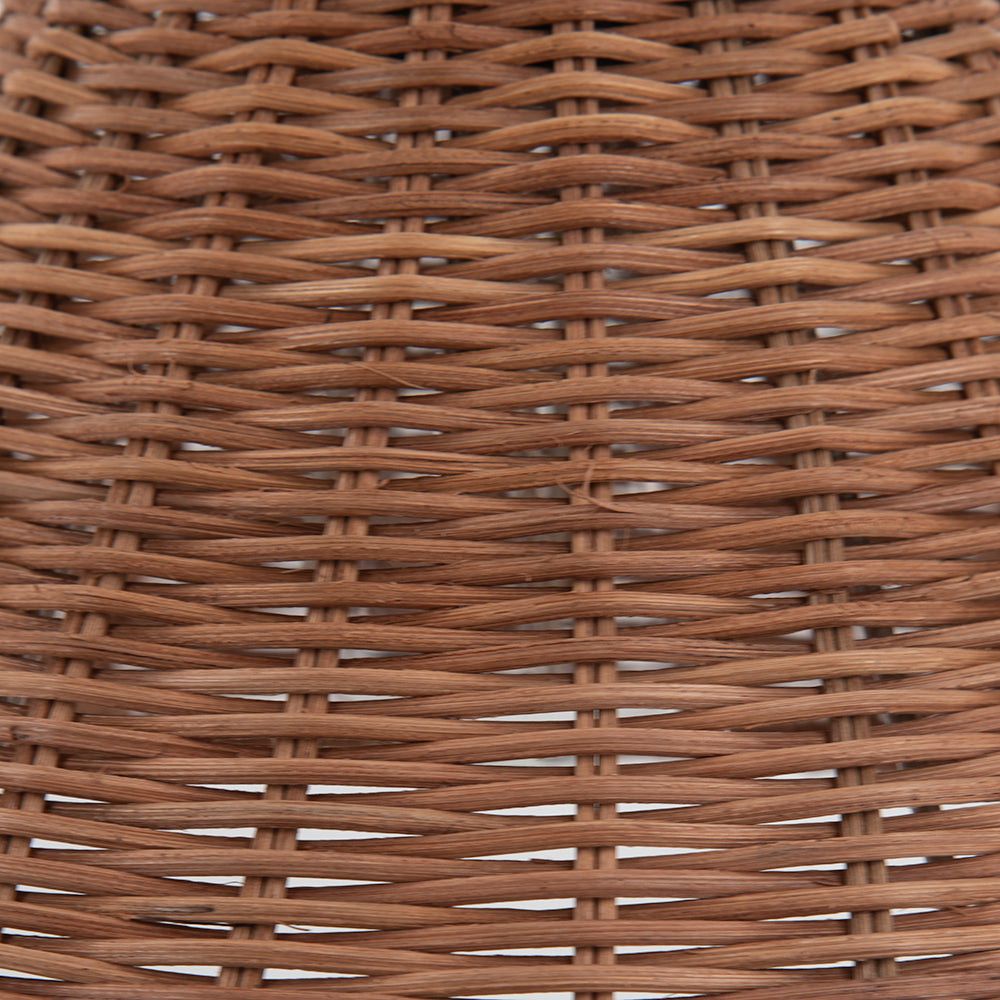 NEW Woven Rattan Cone Shade w/ Matte Black Recessed Can Conversion Kit (SHIPS 10/22)