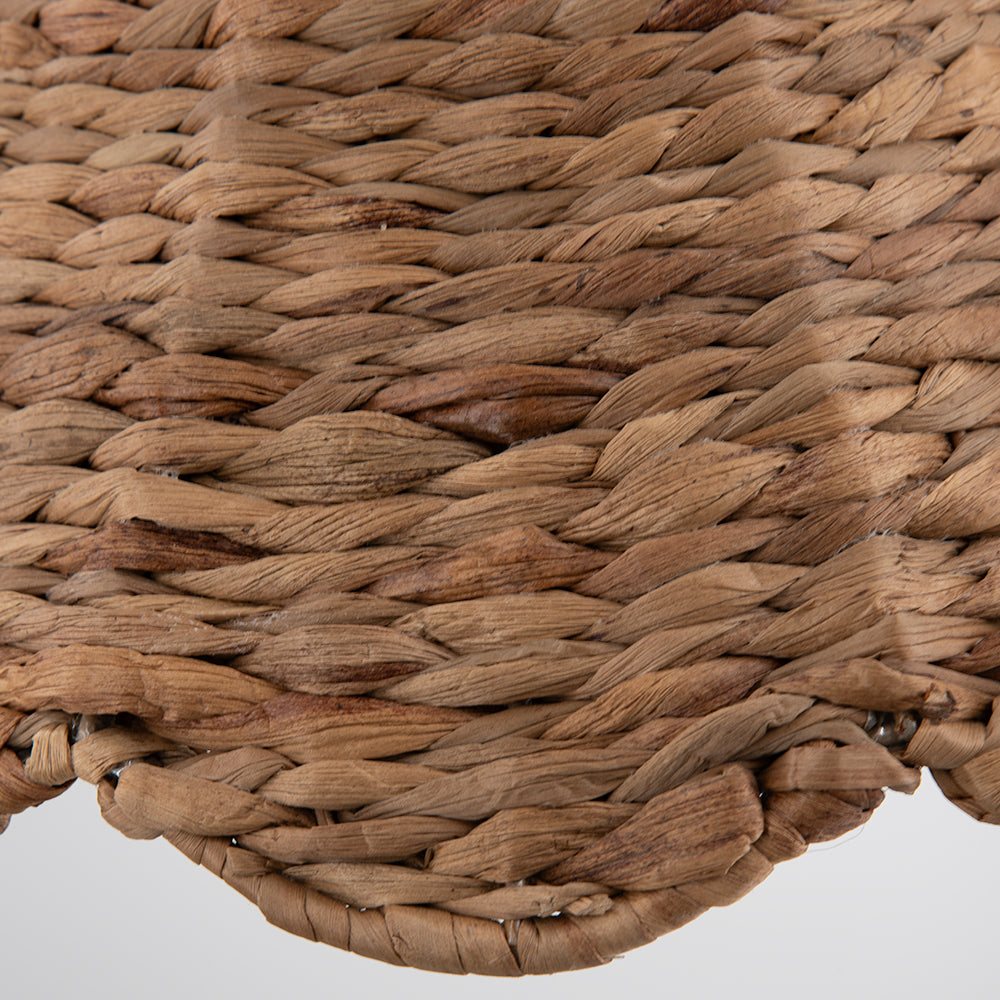 NEW Large Woven Hyacinth Drum Shade w/ Matte Black Recessed Can Conversion Kit (SHIPS 10/22)