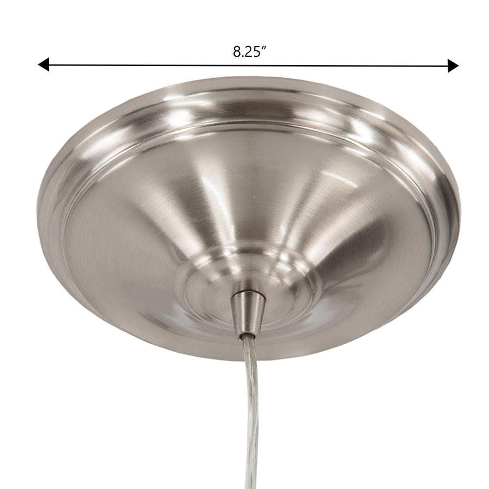 Ribbed Halophane Glass Brushed Nickel Instant Pendant Recessed Can Conversion Kit