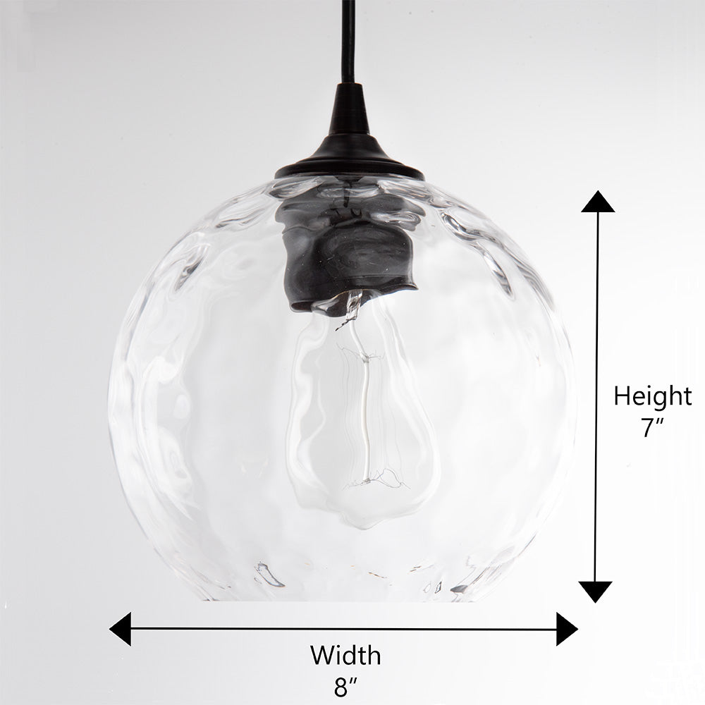 Water Glass Globe Brushed Bronze Instant Pendant Recessed Conversion Kit (SHIPS 3/17)