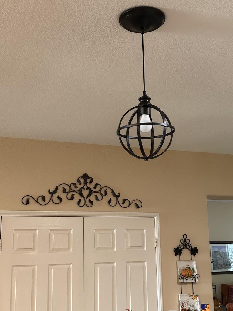 Bronze 10" Metal Globe Cage Instant Pendant Recessed Can Conversion Kit