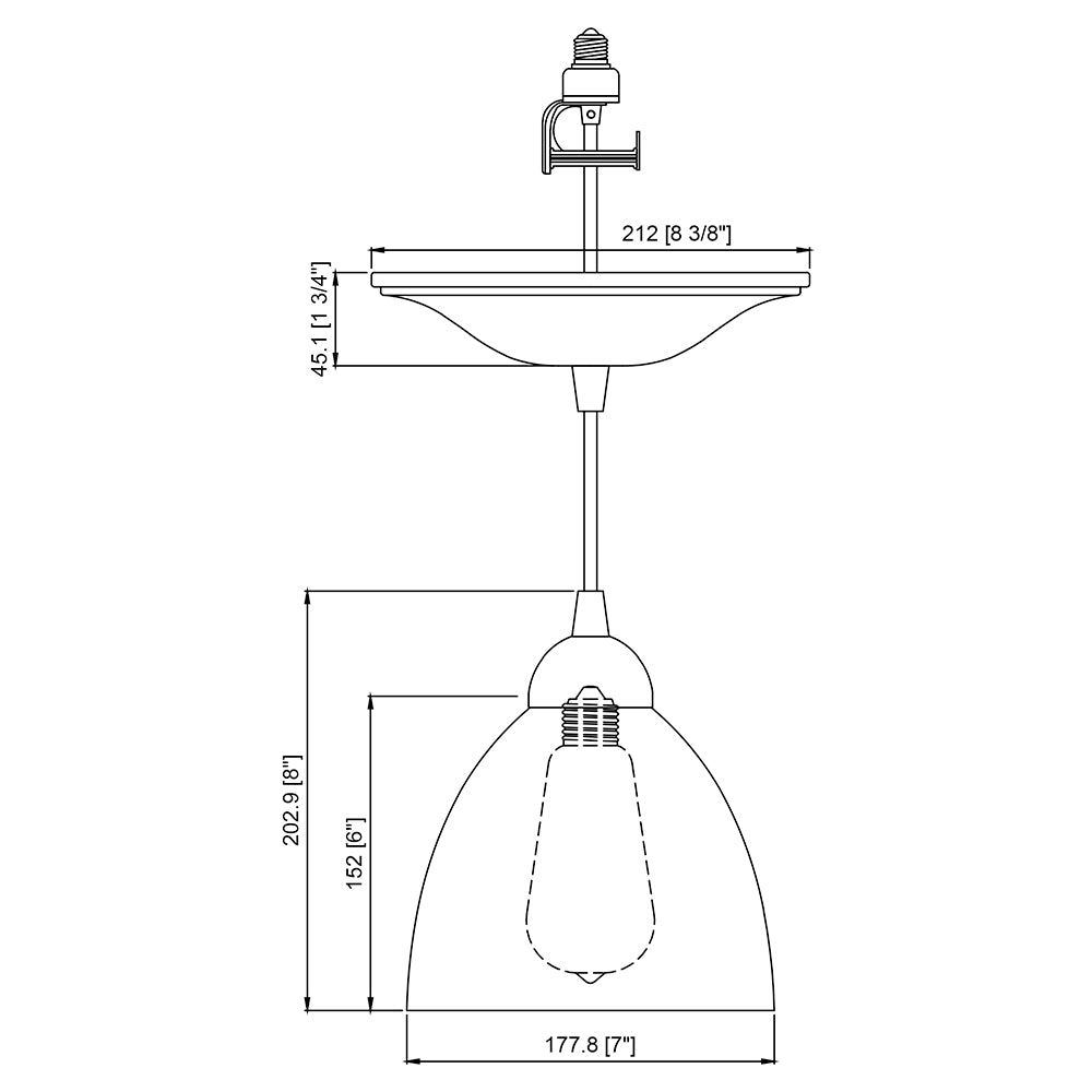 Linen Glass Shade - Oil Rubbed Bronze Instant Pendant Recessed Can Conversion Kit