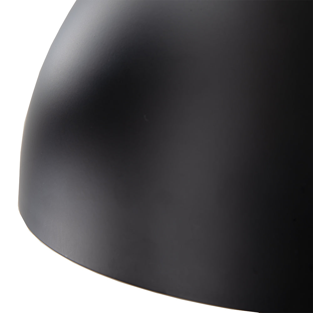 Large Matte Black & Gold Metal Dome Instant Pendant Recessed Can Conversion Kit