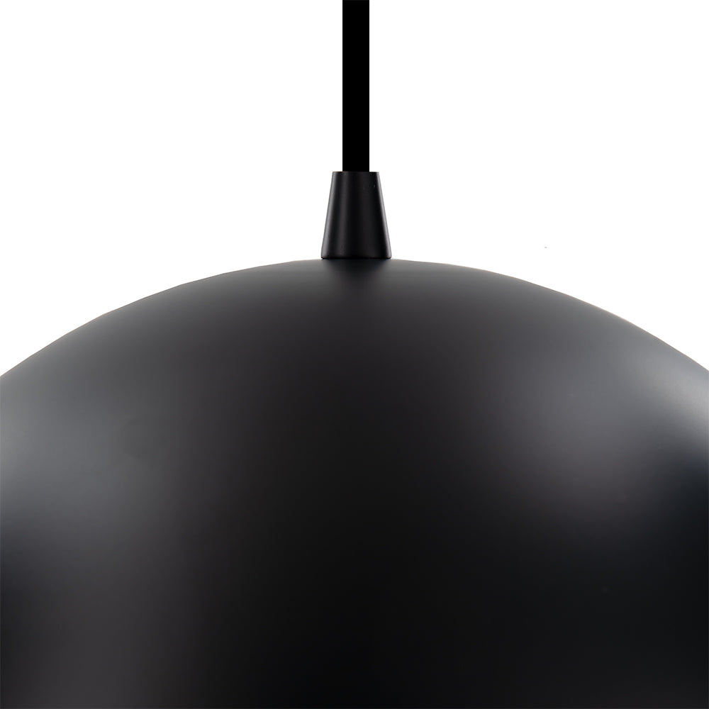 Large Matte Black & Gold Metal Dome Instant Pendant Recessed Can Conversion Kit