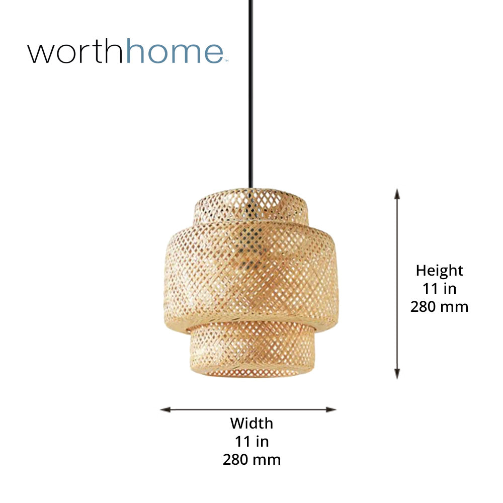 Small 11 inch 3-Tier Bamboo Shade w/ Brushed Bronze Recessed Can Conversion Kit