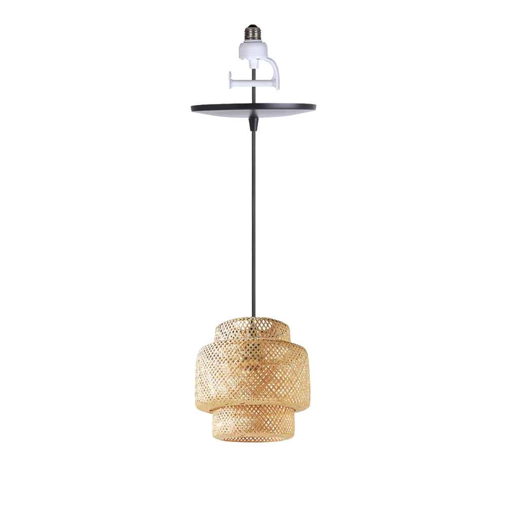 Small 11 inch 3-Tier Bamboo Shade w/ Matte Black Recessed Can Conversion Kit (SHIPS 10/20)