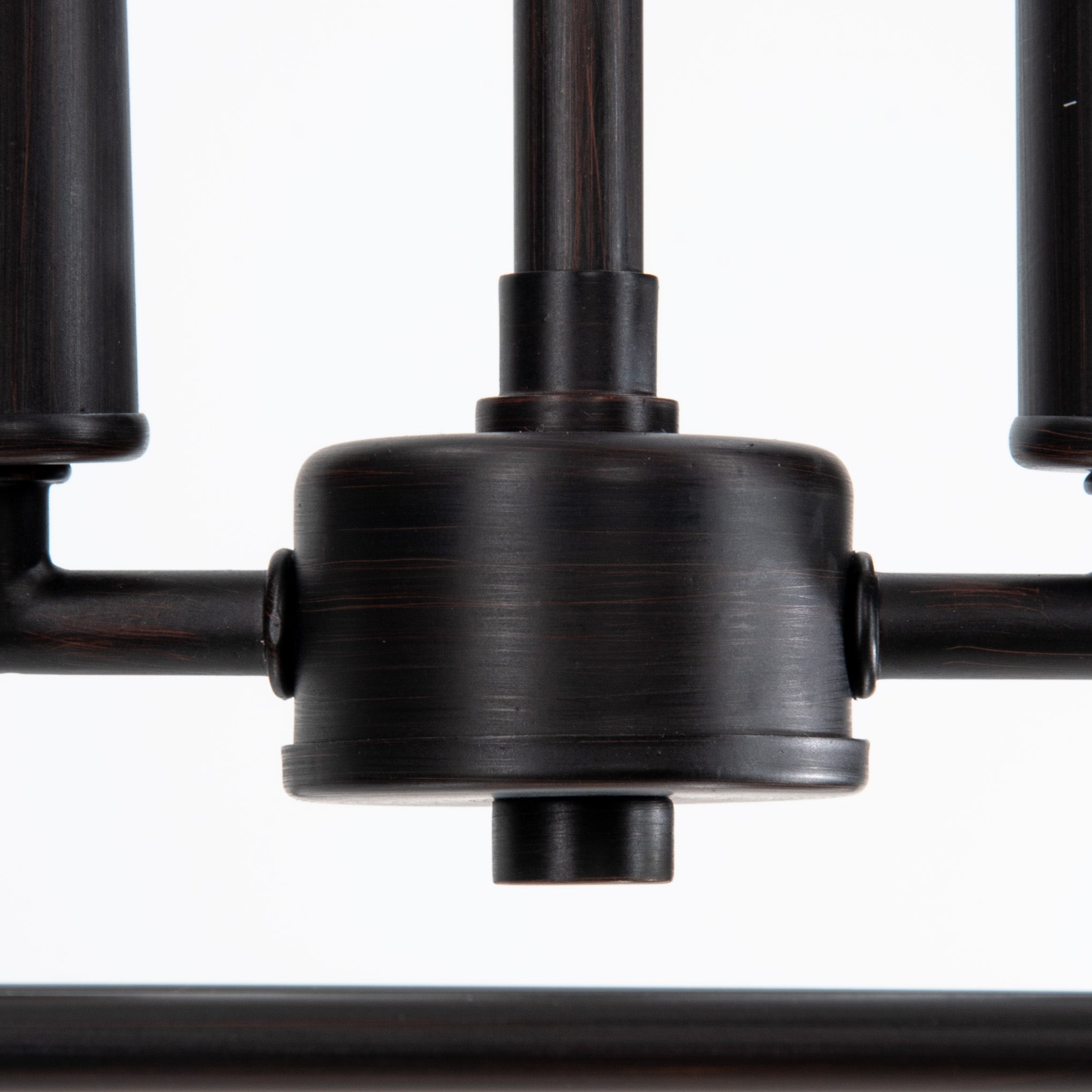 Closeup of Brushed Bronze Lantern Instant Pendant Light lantern base