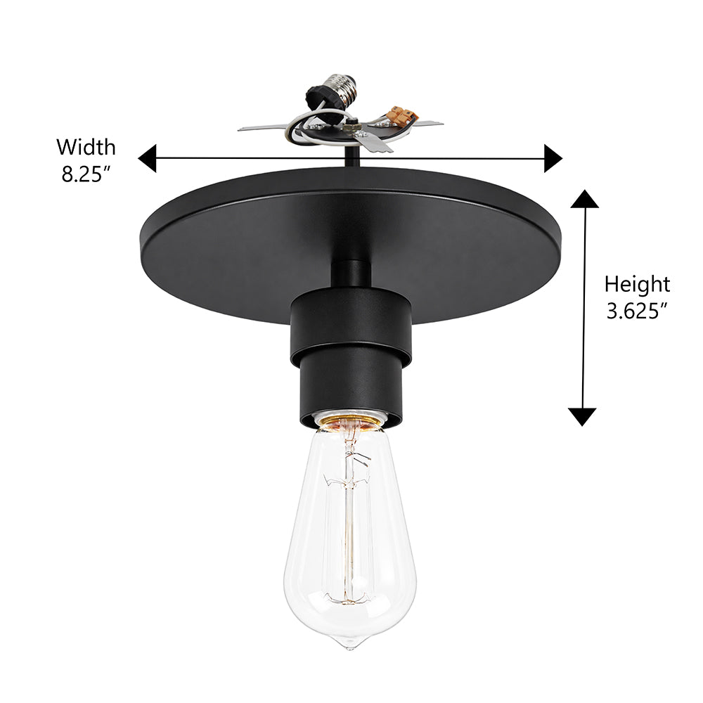 New Matte Black Instant Flush Mount Light - Recessed Can Conversion Kit (Adapter Only)
