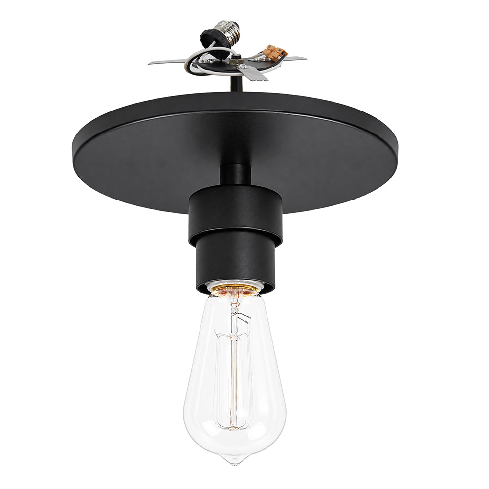 New Matte Black Instant Flush Mount Light - Recessed Can Conversion Kit (Adapter Only)