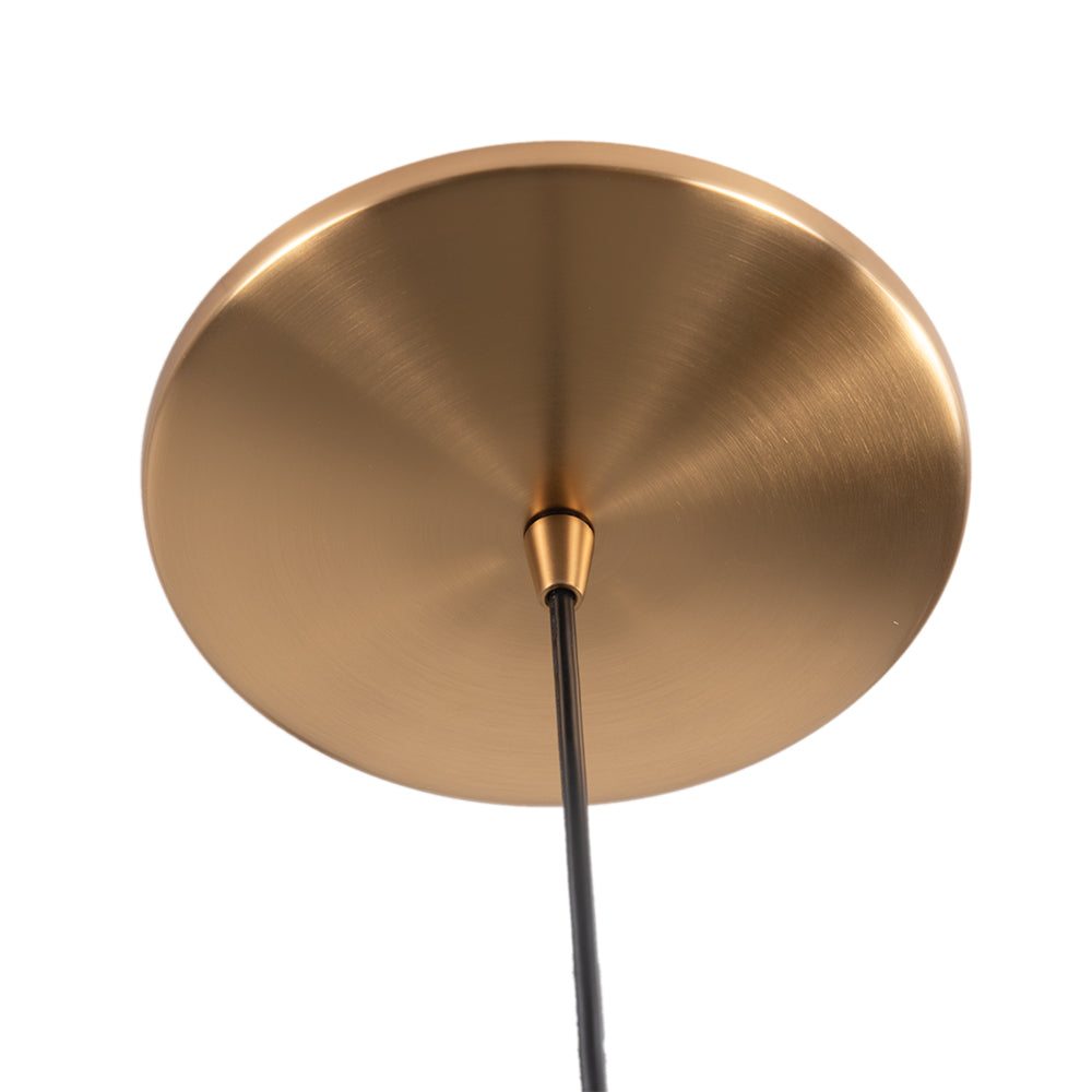 Closeup of Satin Brass Instant Pendant Light canopy.