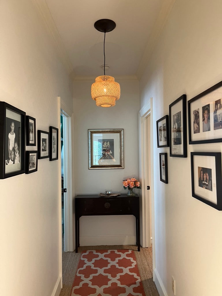 Small 11 inch 3-Tier Bamboo Shade w/ Matte Black Recessed Can Conversion Kit