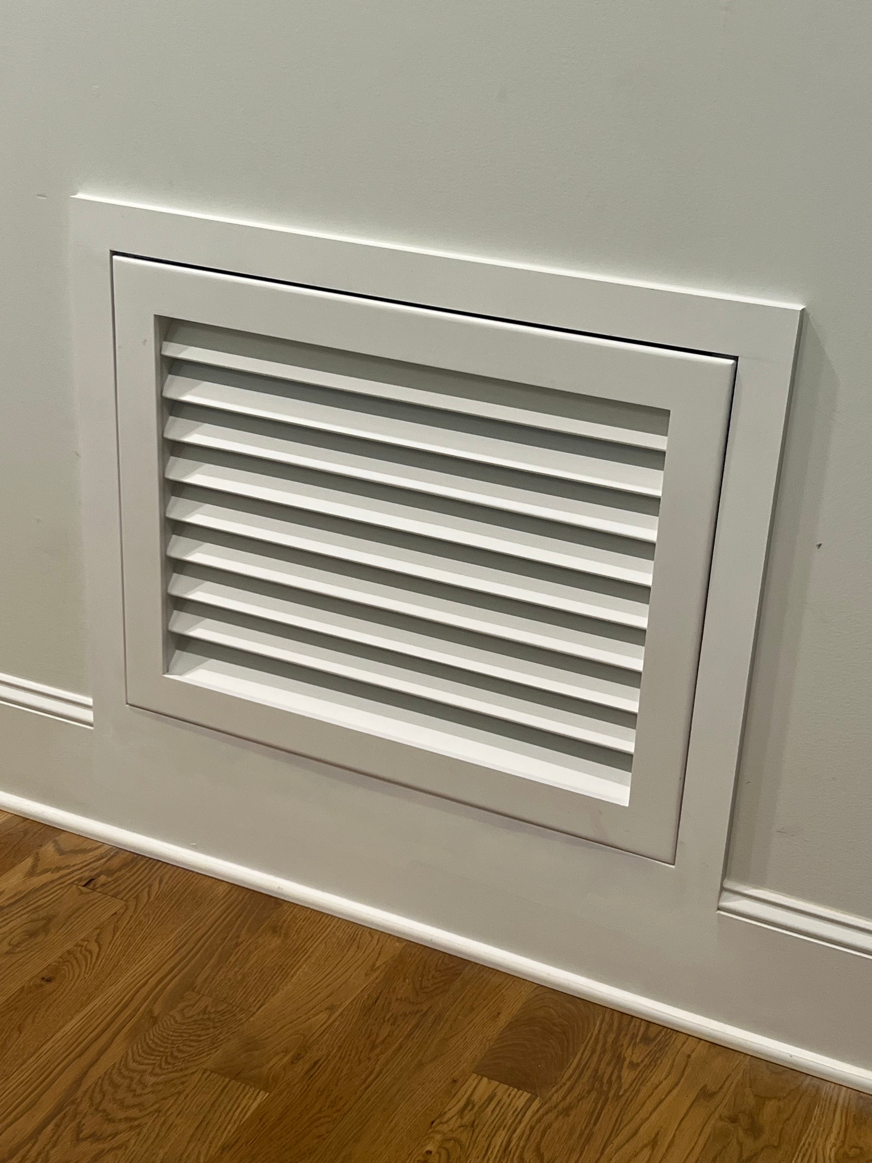 Luxury Wood A/C Return Vent Cover, In-Take Wall Grills – Primed White Holds 1" Filter