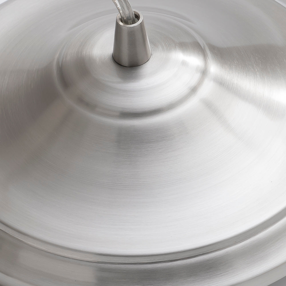 Closeup of finish of Brushed Nickel Instant Pendant Light