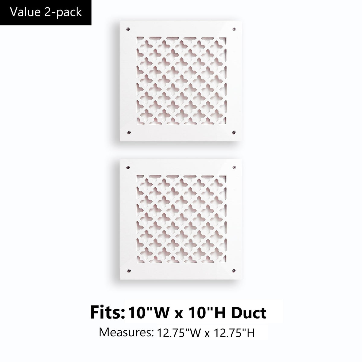 Decorative Pattern A/C Vent Covers - Air Supply Registers (Value 2-Pack) - 100% Wood