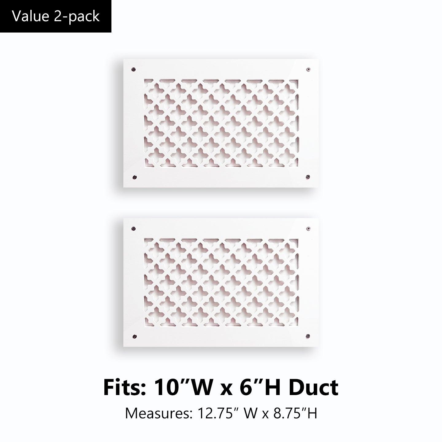 #Duct Size_10" W x 6" H (12.75" x 8.75" overall) (2-pack)
