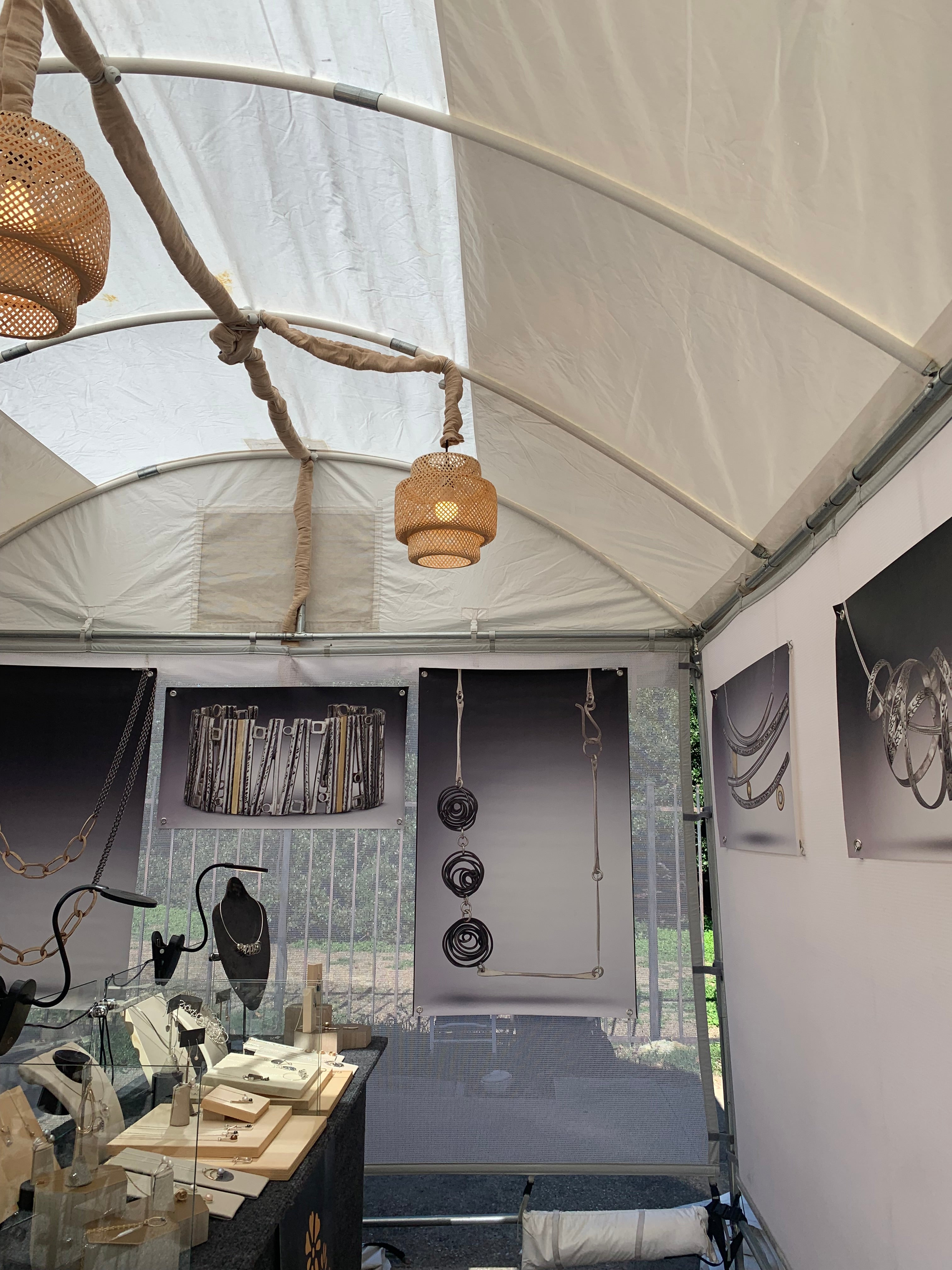 Small 11 inch 3-Tier Bamboo Shade w/ Brushed Bronze Recessed Can Conversion Kit