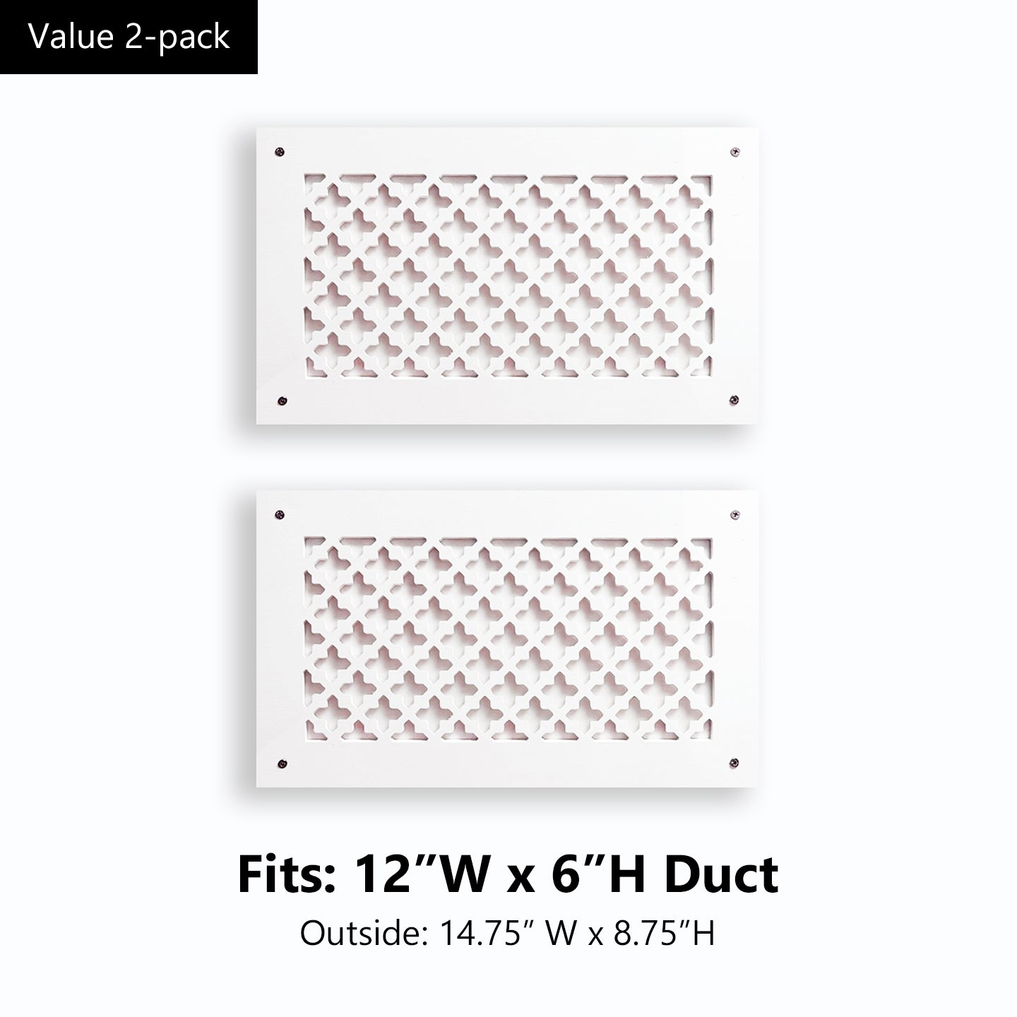 #Duct Size_12" W x 6" H (14.75" x 8.75" overall) (2-pack)