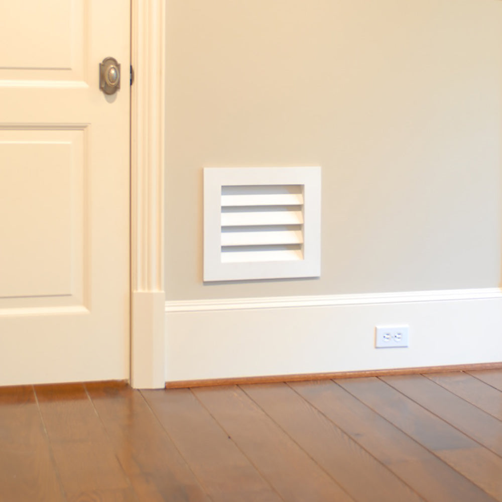 Luxury Wood A/C Return Vent Cover, In-Take Wall Grills – Primed White Holds 1" Filter