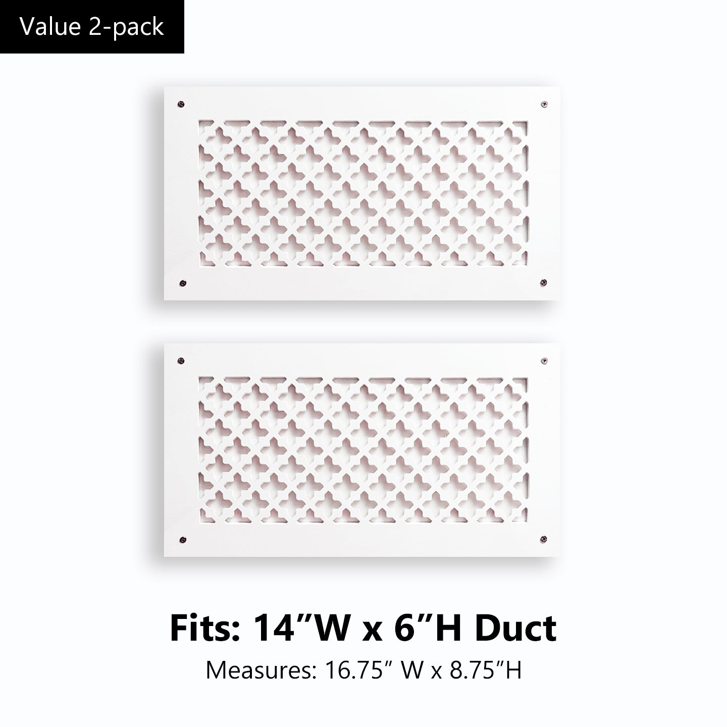 #Duct Size_14" W x 6" H (16.75" x 8.75" overall) (2-pack)