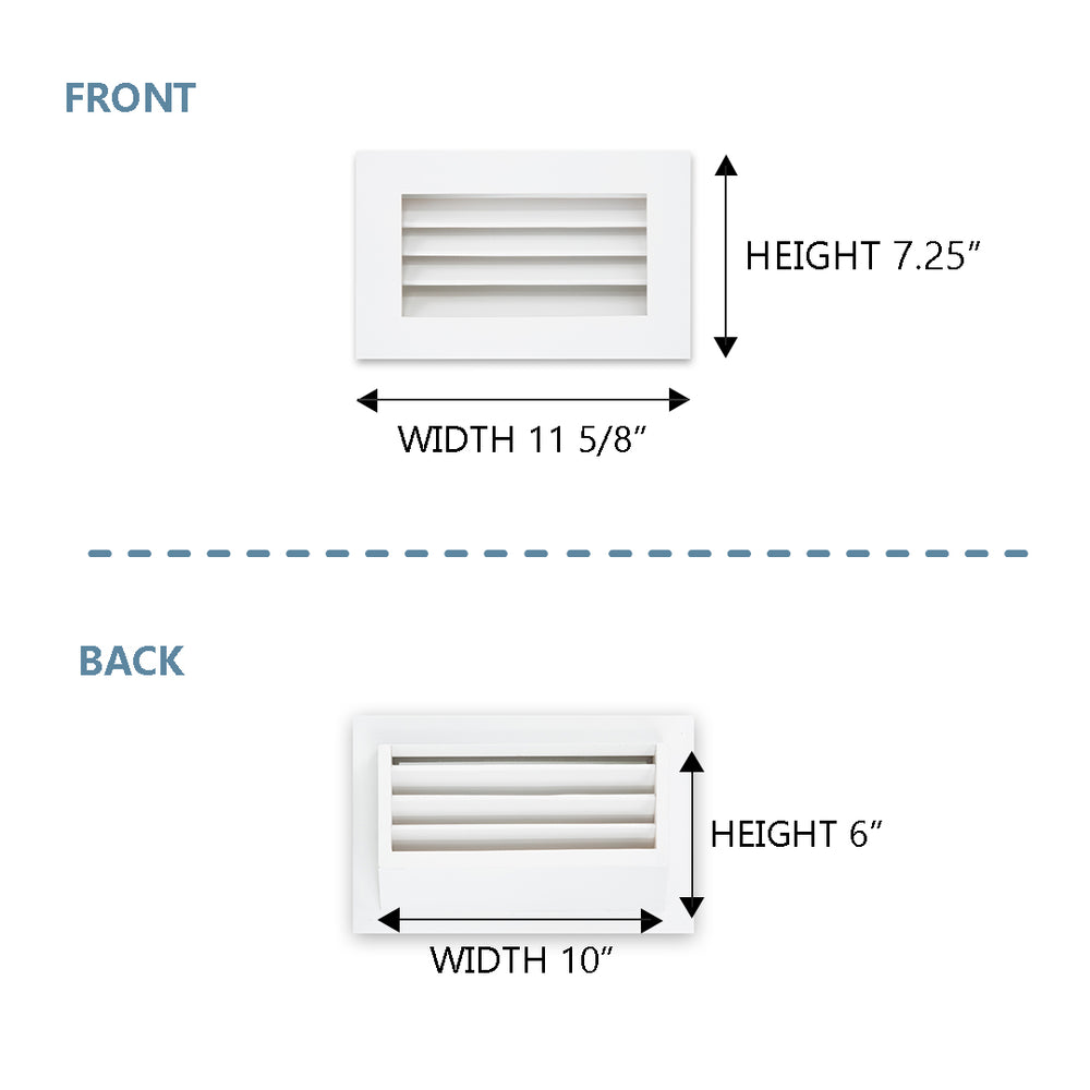 Rectangular Register Take Off Luxury White Primed Wood Out-take Registers (SET OF 2)