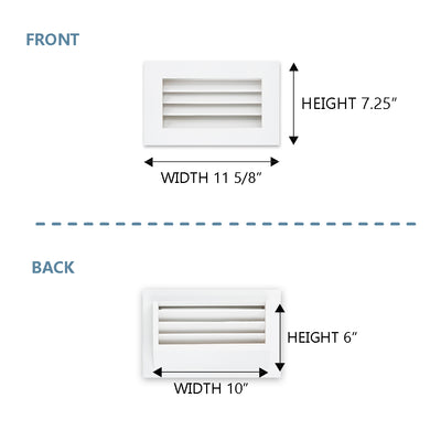 Rectangular Register Take Off Luxury White Primed Wood Out-take Registers (SET OF 2)