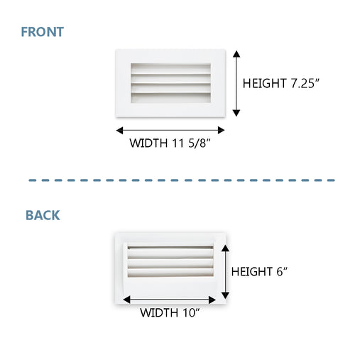 Rectangular Register Take Off Luxury White Primed Wood Out-take Registers (SET OF 2)