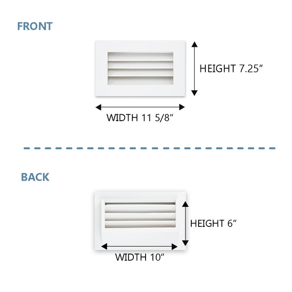 Rectangular Register Take Off Luxury White Primed Wood Out-take Registers (SET OF 2)