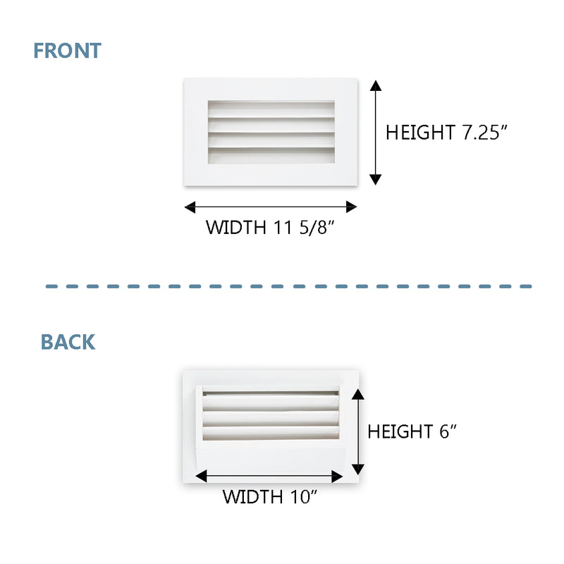 Rectangular Register Take Off Luxury White Primed Wood Out-take Registers (SET OF 2)