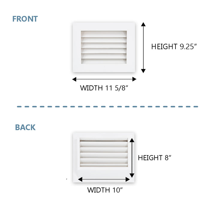 Rectangular Register Take Off Luxury White Primed Wood Out-take Registers (SET OF 2)