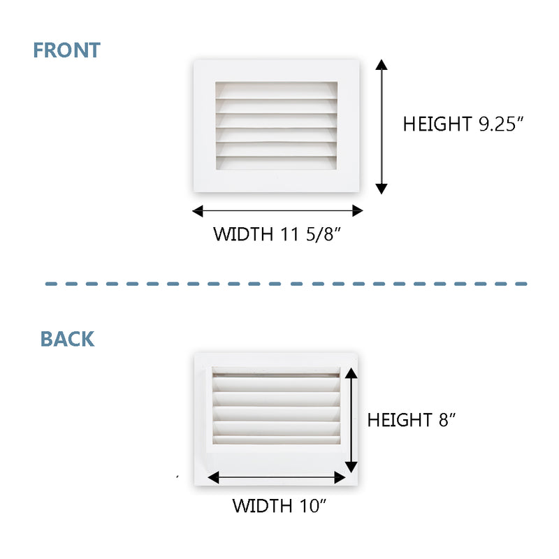 Rectangular Register Take Off Luxury White Primed Wood Out-take Registers (SET OF 2)
