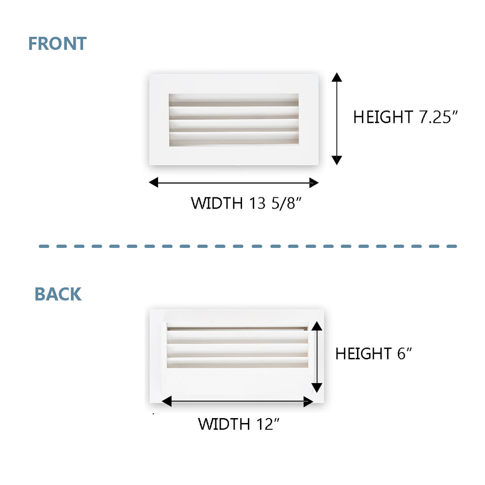 Rectangular Register Take Off Luxury White Primed Wood Out-take Registers (SET OF 2)