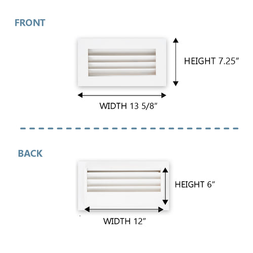 Rectangular Register Take Off Luxury White Primed Wood Out-take Registers (SET OF 2)