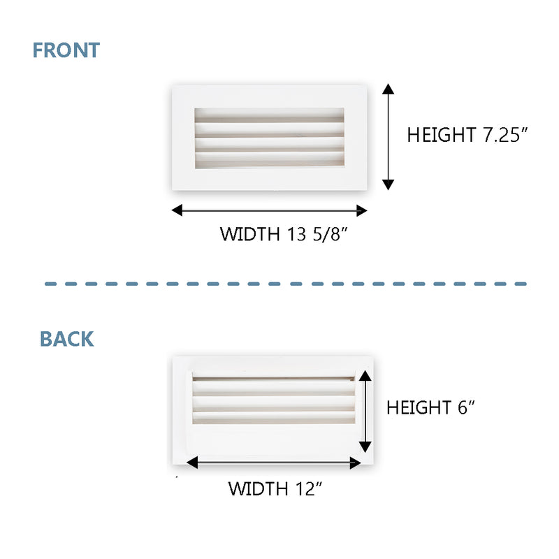 Rectangular Register Take Off Luxury White Primed Wood Out-take Registers (SET OF 2)