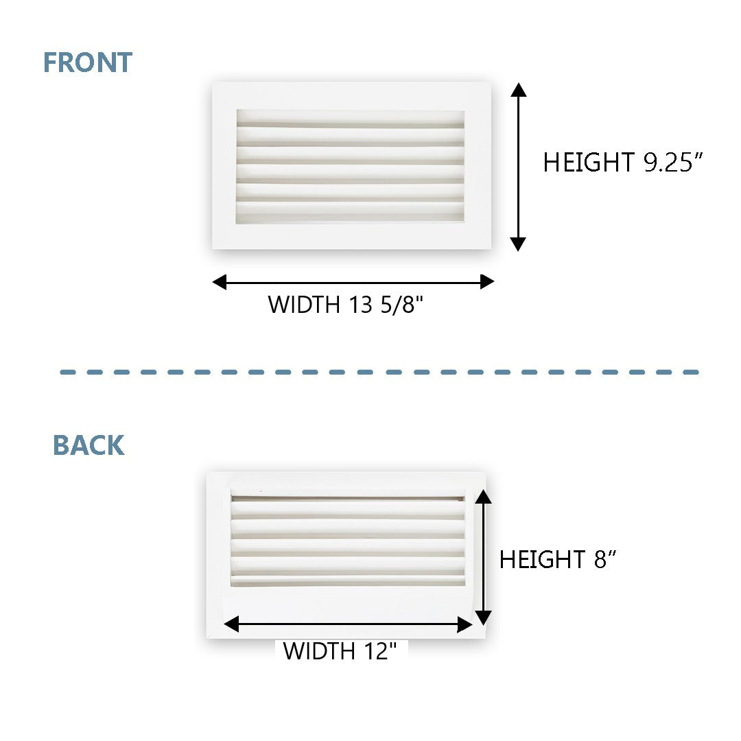 NEW-Luxury White Primed Wood Out-take Registers (SET OF 2)