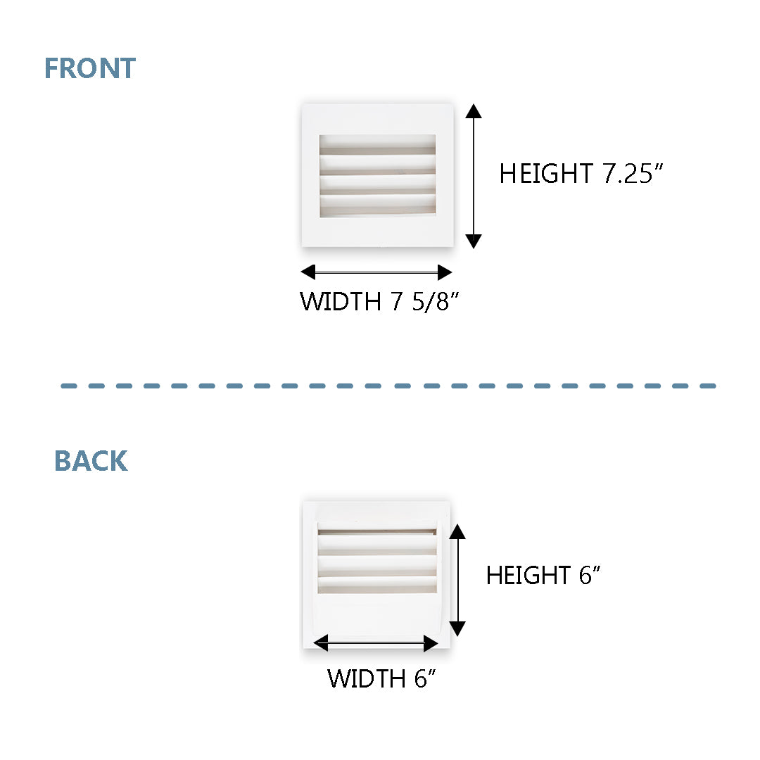 #Find Your Size: Width and Height:
_INSIDE: 6"x 6" / OUTSIDE:  7 5/8” x 7.25”