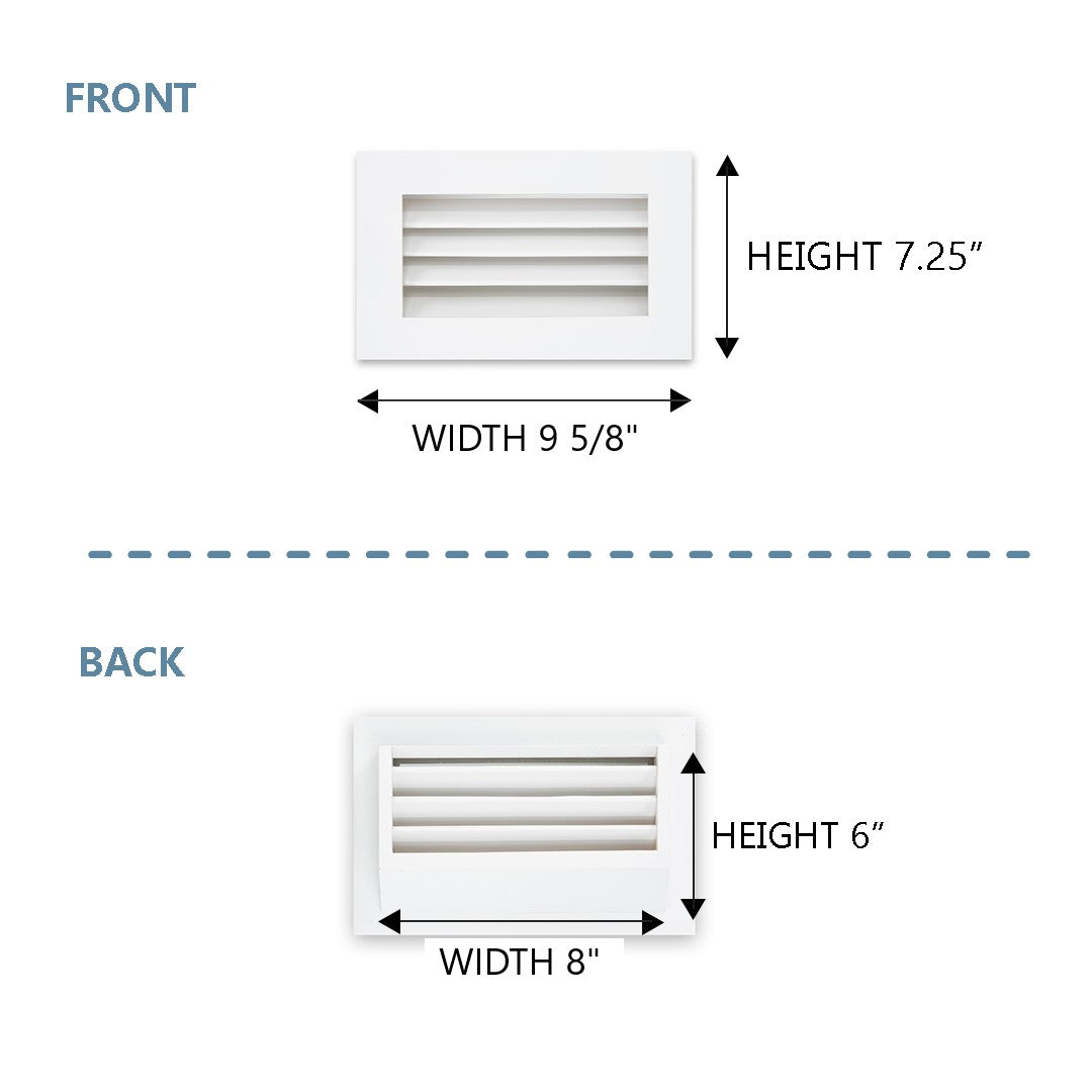 NEW-Luxury White Primed Wood Out-take Registers (SET OF 2)