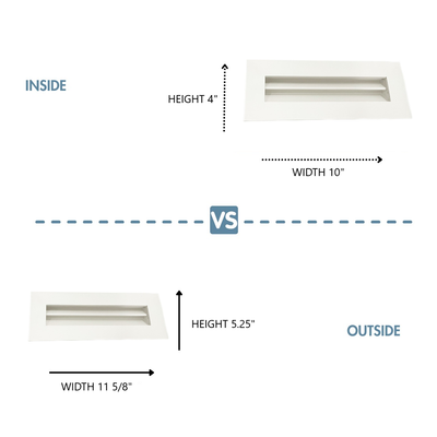Rectangular Register Take Off Luxury White Primed Wood Out-take Registers (SET OF 2)