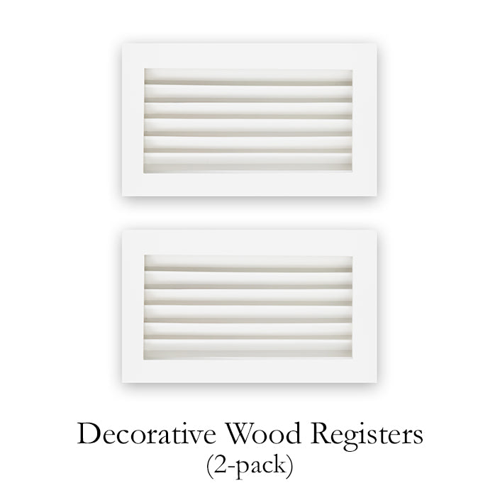 Luxury White Primed Wood Out-take Registers (SET OF 2)