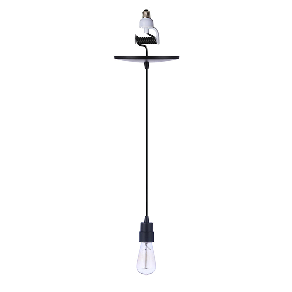 Worth Home Products - Instant Pendent Light  Adapter - Matte Black - PAN-6223