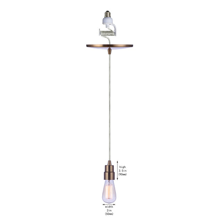 Worth Home Products - Instant Light Pendant  Adapter - Satin Brass - Can to pendant light - PAN-6823 - Dimensions